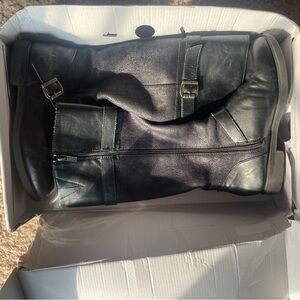 NINEWEST faux leather/ suede boots